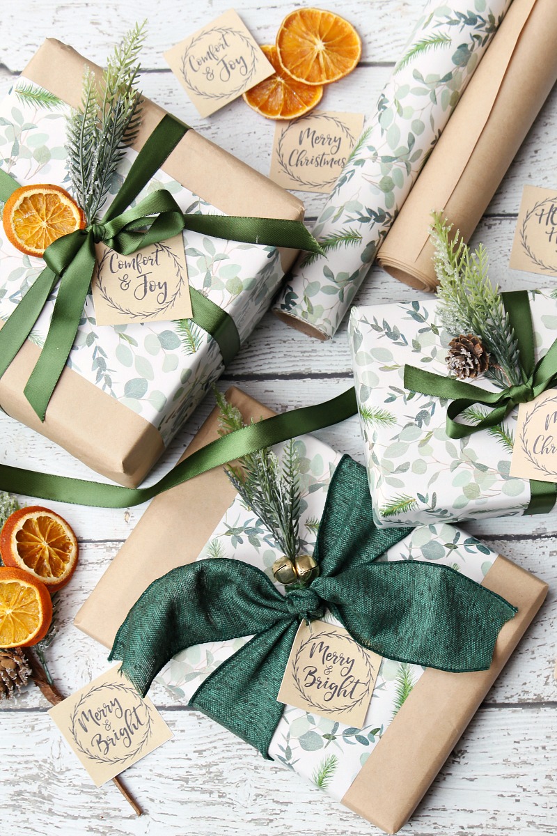 Kraft Paper Free Printable Christmas Gift Tags and Gift Wrapping Ideas -  Clean and Scentsible